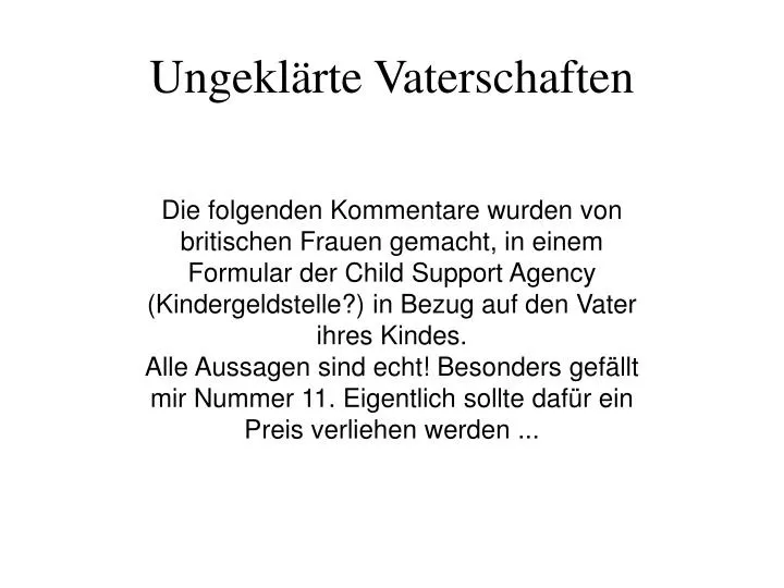 ungekl rte vaterschaften