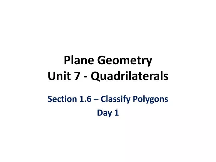 plane geometry unit 7 quadrilaterals