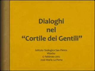dialoghi nel cortile dei gentili