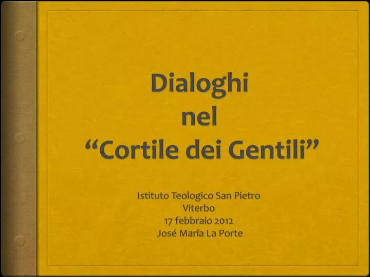 dialoghi nel cortile dei gentili