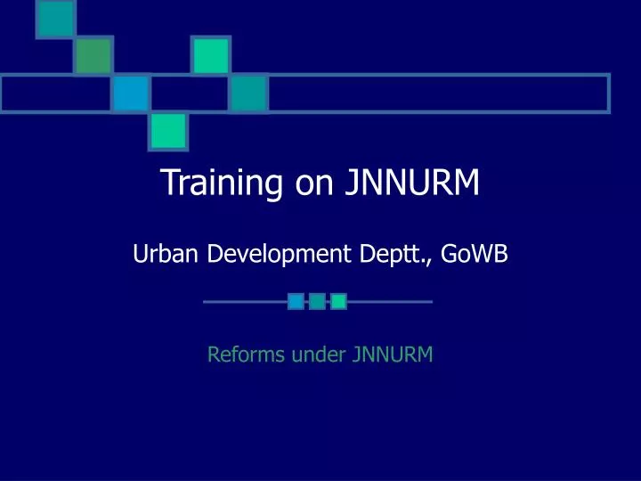 training on jnnurm urban development deptt gowb