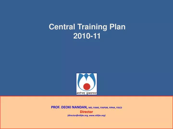 central training plan 2010 11