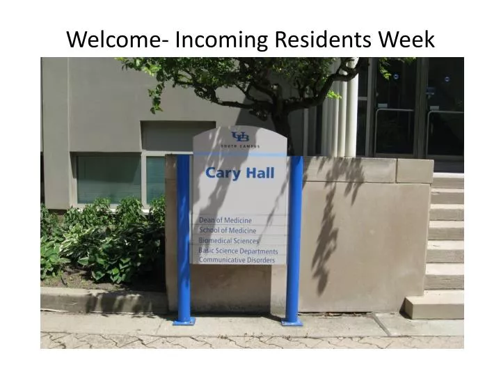 welcome incoming residents week