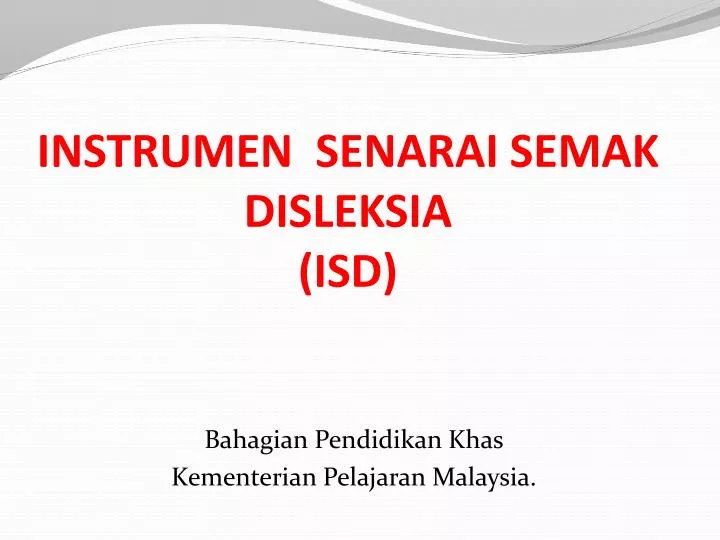 instrumen senarai semak disleksia isd