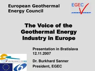 The Voice of the Geothermal Energy Industry in Europe