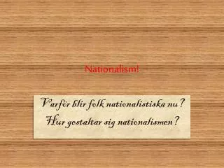 nationalism