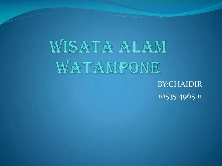 wisata alam watampone