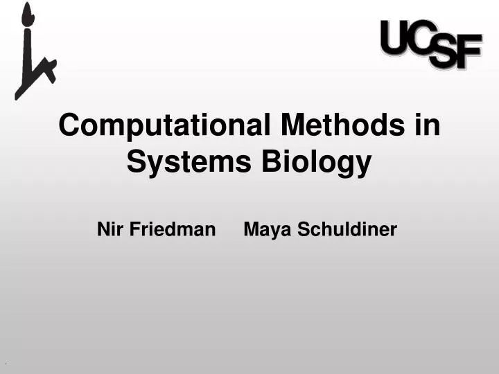 computational methods in systems biology