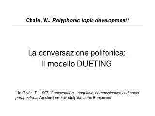 chafe w polyphonic topic development