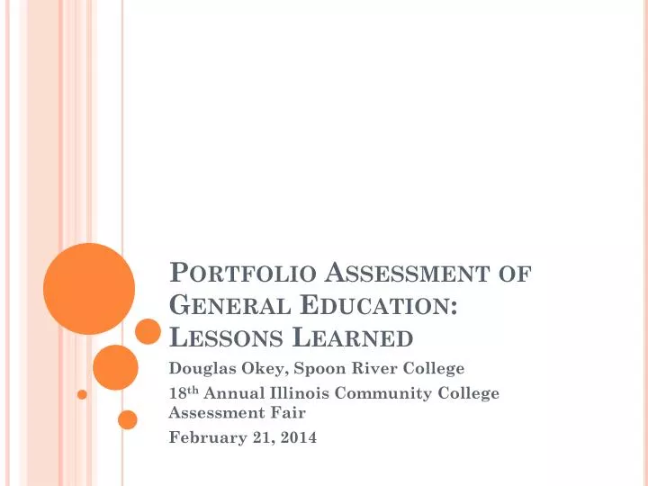 p ortfolio assessment of general education lessons learned