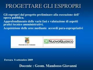 progettare gli espropri