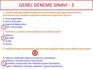 genel deneme sinavi 3