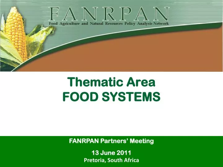 thematic area food systems