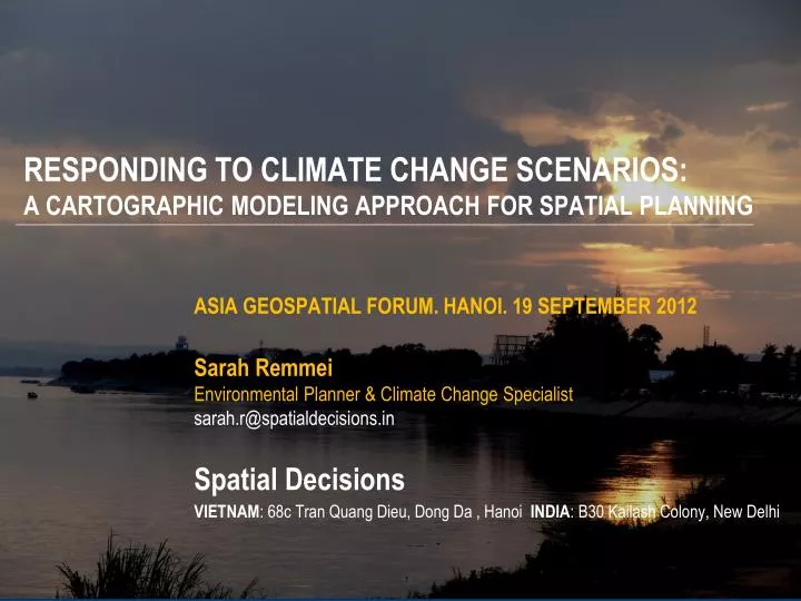 responding to climate change scenarios a cartographic modeling approach for spatial planning