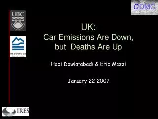 UK: Car Emissions Are Down, but Deaths Are Up