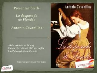 presentaci n de la desposada de flandes antonio cavanillas