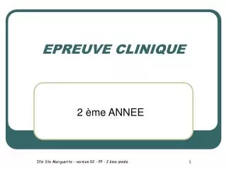 epreuve clinique