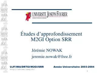 tudes d approfondissement m2gi option srr