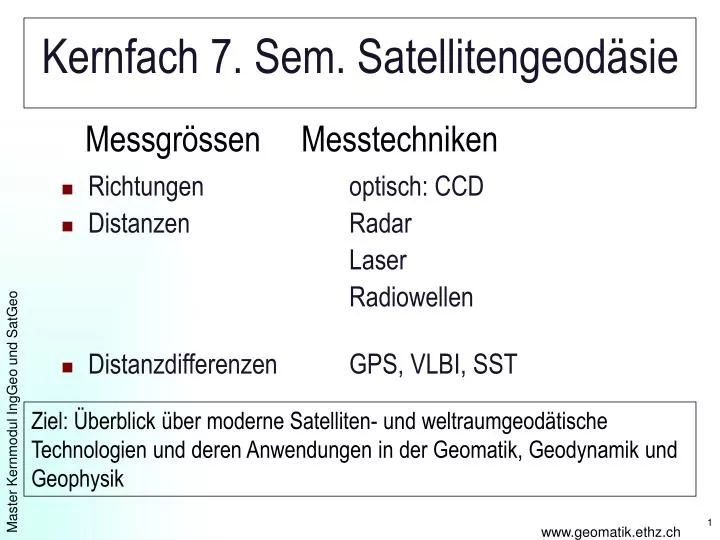 kernfach 7 sem satellitengeod sie