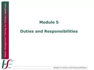 Module 5 Duties and Responsibilities