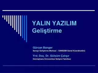 yalin yazilim geli tirme