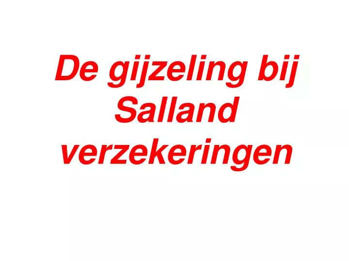 de gijzeling bij salland verzekeringen