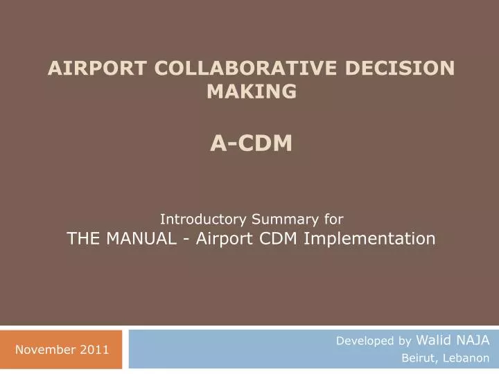 airport collaborative decision making a cdm