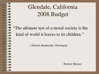 Glendale, California 2008 Budget