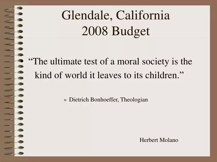 glendale california 2008 budget