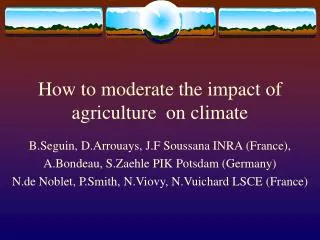 How to moderate the impact of agriculture on climate