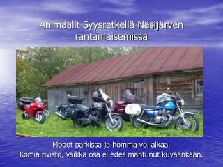 anim lit syysretkell n sij rven rantamaisemissa