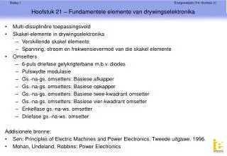 hoofstuk 21 fundamentele elemente van drywingselektronika