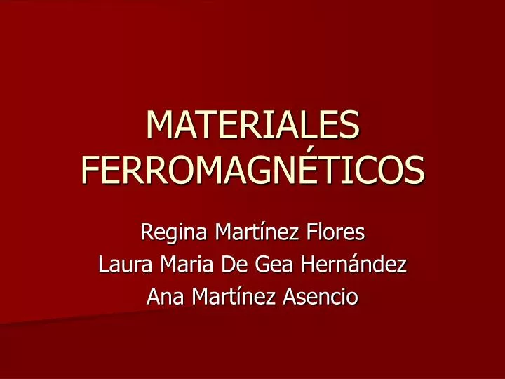 materiales ferromagn ticos