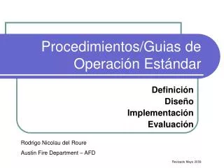 procedimientos guias de operaci n est ndar