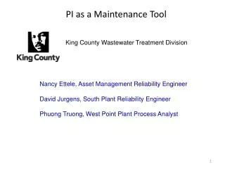PI as a Maintenance Tool