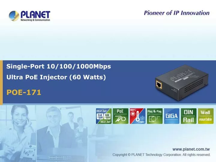 single port 10 100 1000mbps ultra poe injector 60 watts
