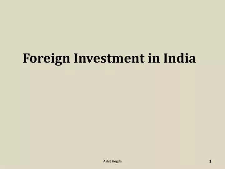 foreign investment in india