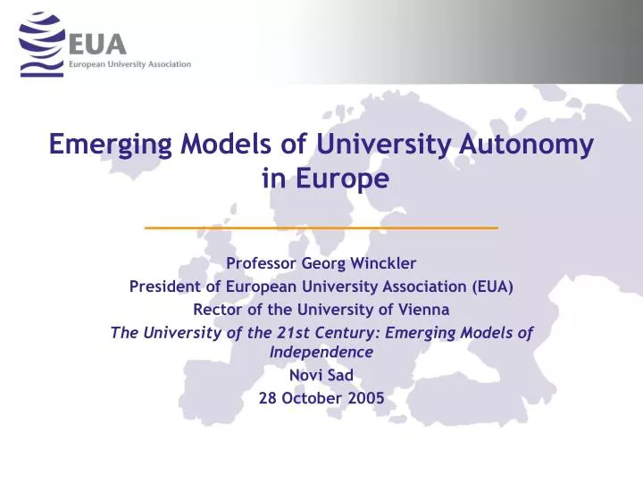 emerging models of university autonomy in europe