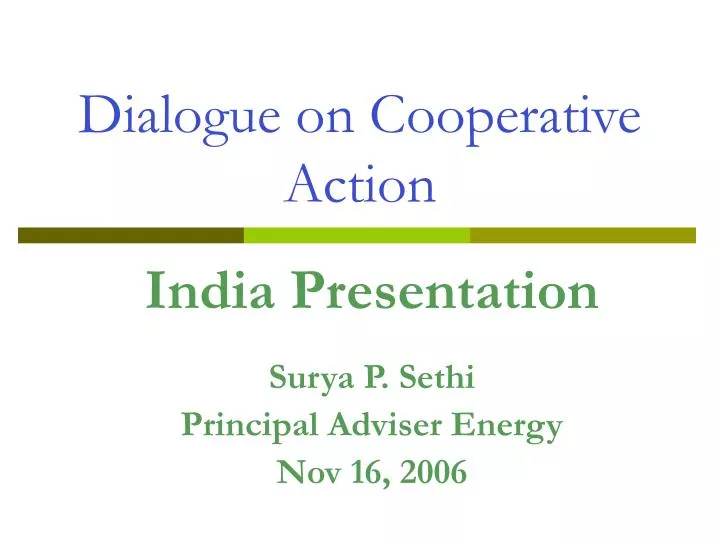dialogue on cooperative action