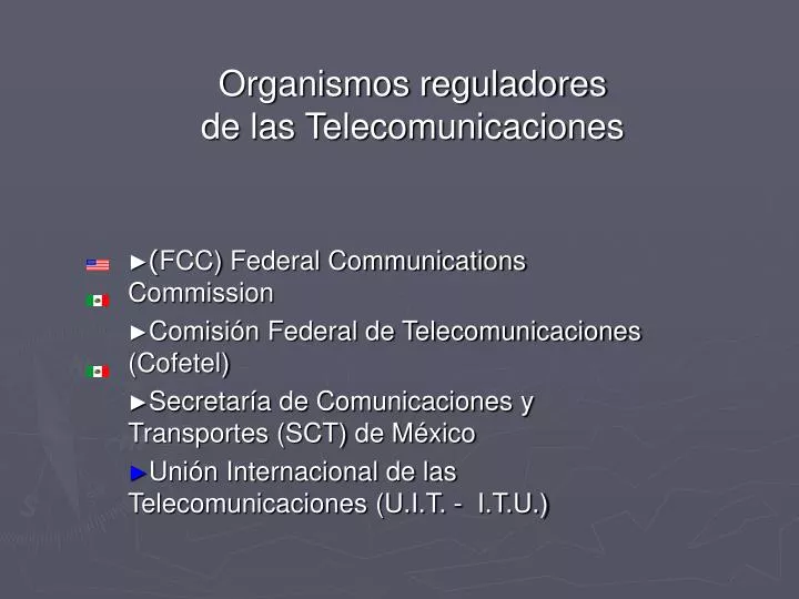 organismos reguladores de las telecomunicaciones