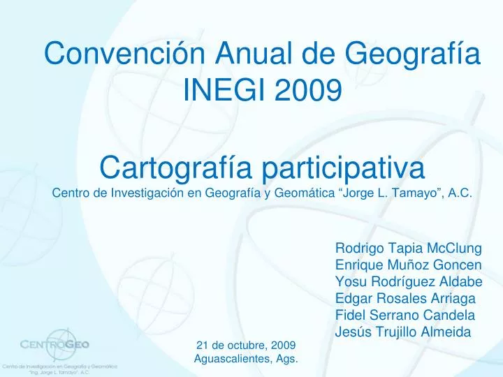 convenci n anual de geograf a inegi 2009