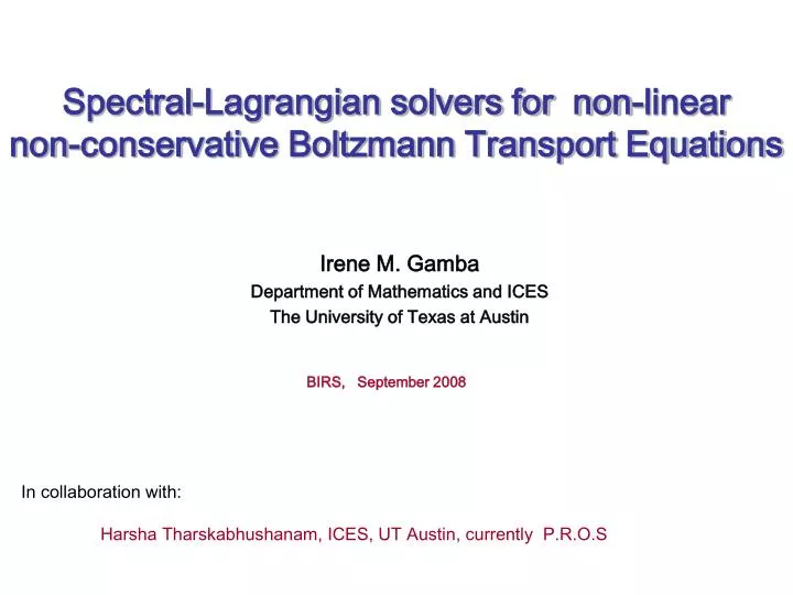 spectral lagrangian solvers for non linear non conservative boltzmann transport equations