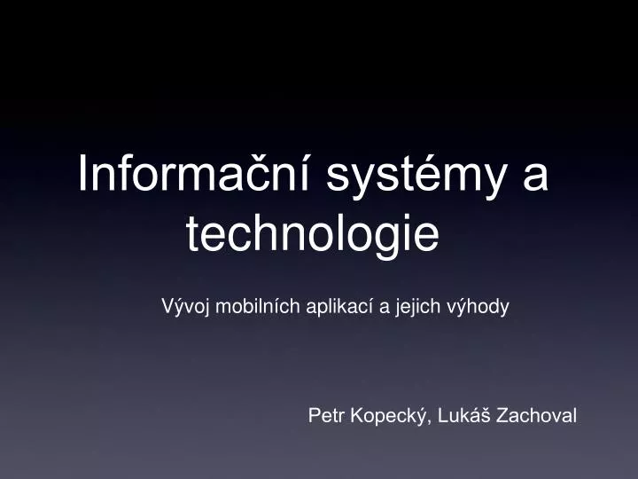 informa n syst my a technologie