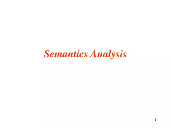 semantics analysis