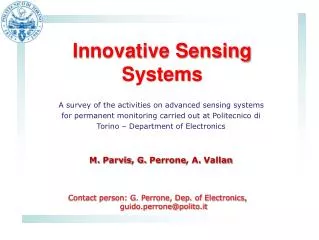 Innovative Sensing Systems