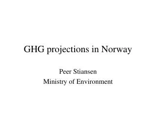 GHG projections in Norway