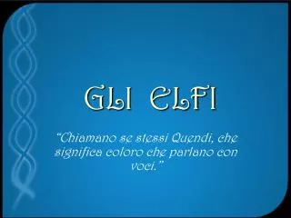 gli elfi