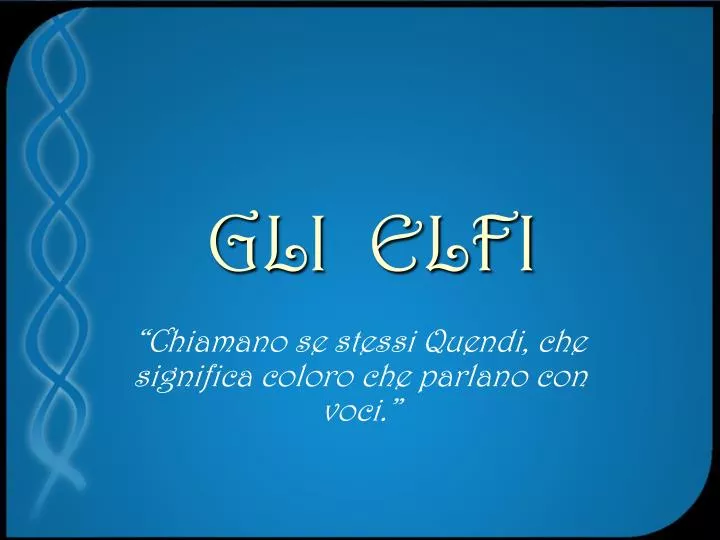 gli elfi