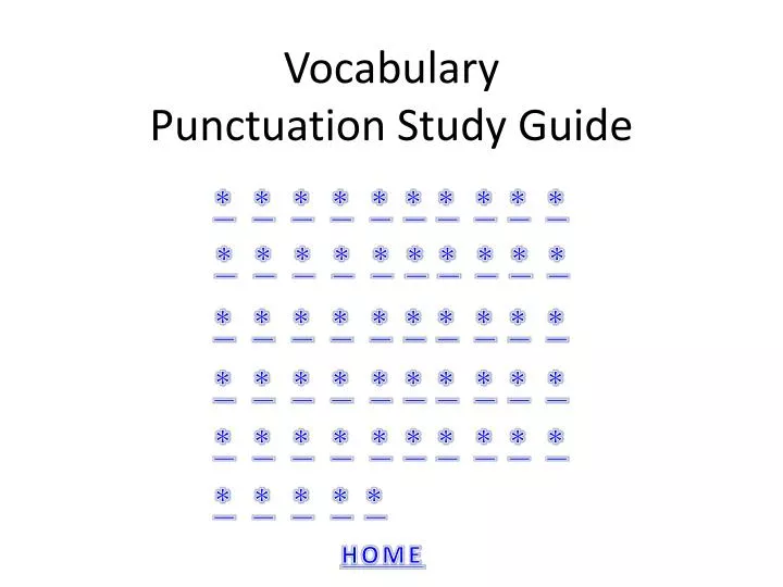 vocabulary punctuation study guide