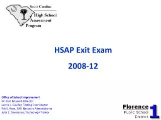 HSAP Exit Exam 2008-12